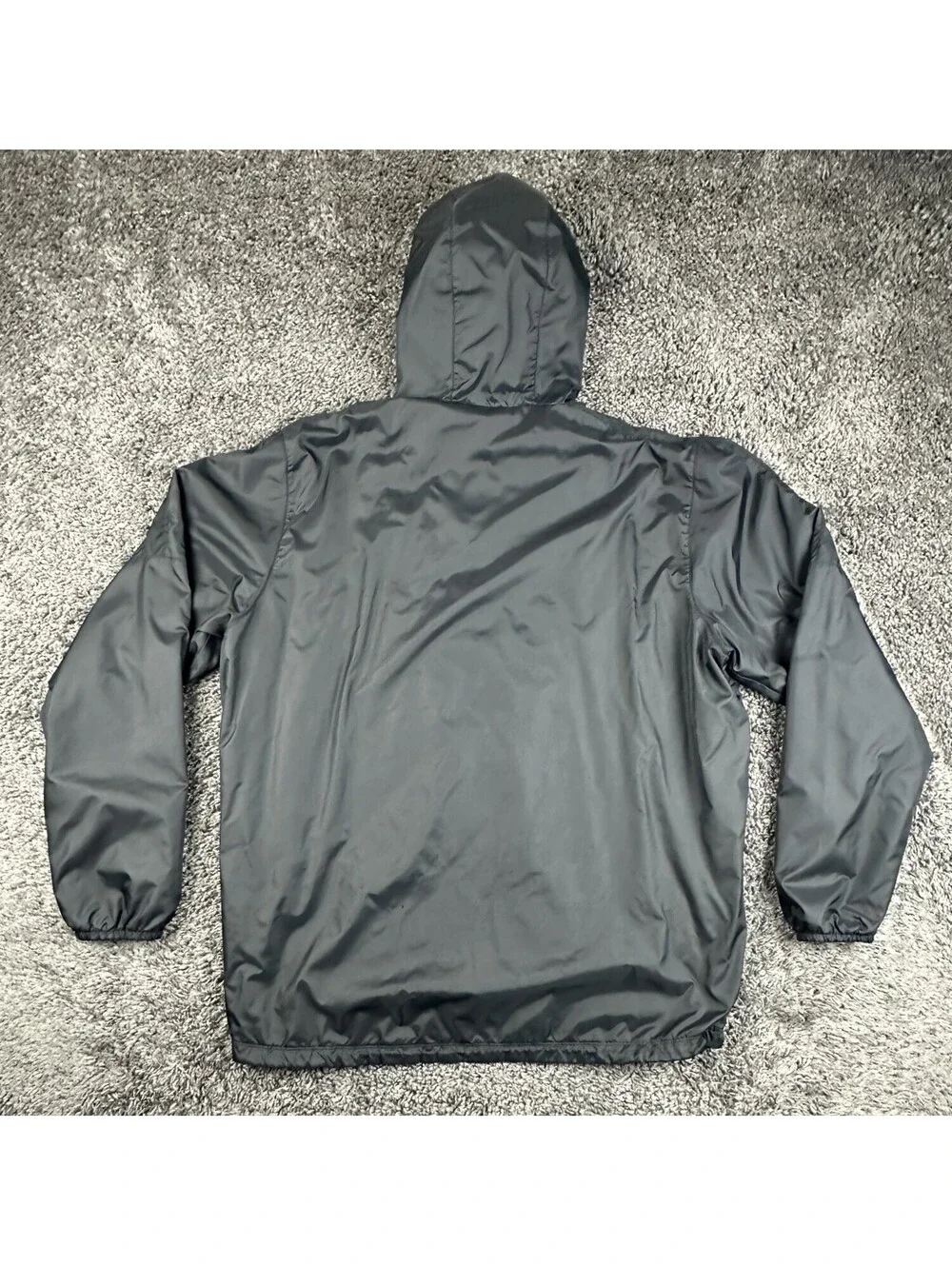 Nike Mens Team Sideline Rain Jacket Black Hooded Windbreaker Full Zip Sz XL